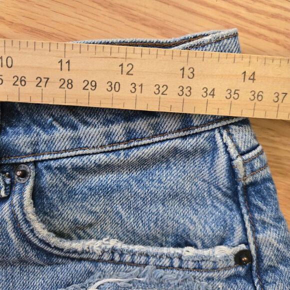 Reformation Womens Dixie High-Rise Denim Shorts 25 Distressed Raw Hem Button Fly - Picture 11 of 12